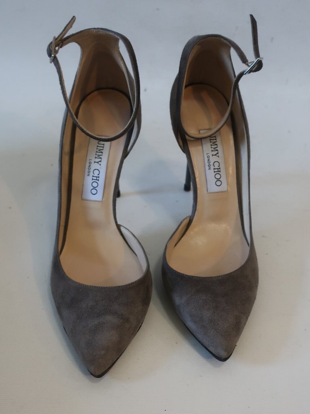 Women Jimmy Choo Gray Suede High Heel Pumps 38 1/2 EU/US 8.5